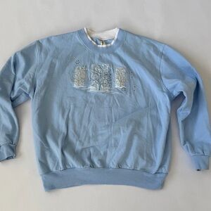Light Blue Women’s Winter Cottagecore Sweatshirt